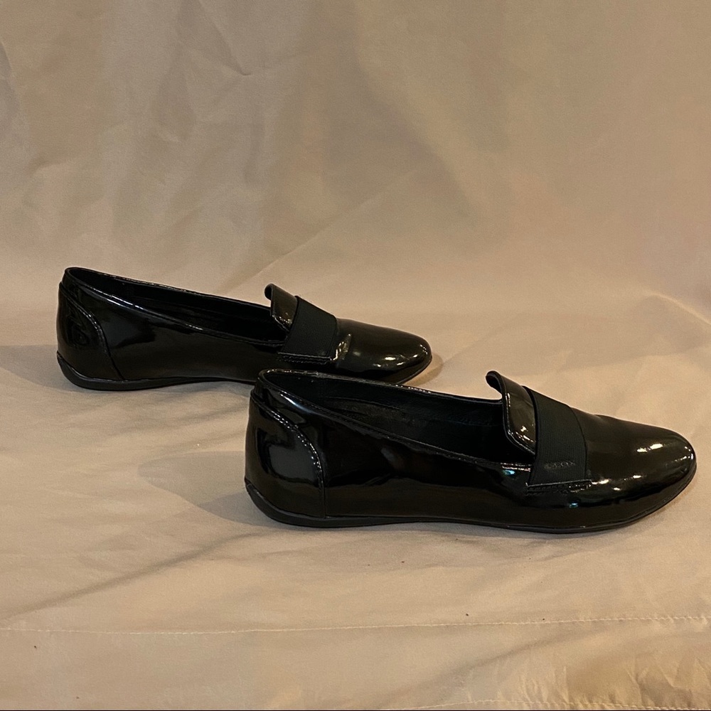 Geox Black Patent Loafers